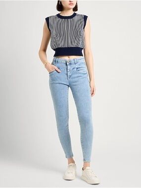 OneTeaspoon High Waist Preachers Skinny Jeans Paneled Denim Size 27